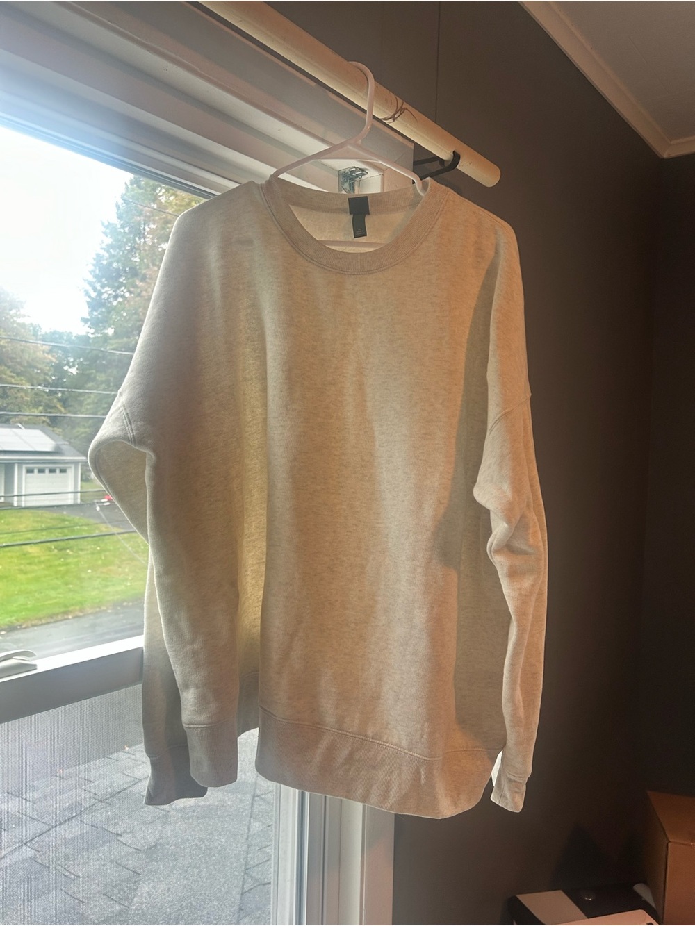 Women’s Crewneck Sweatshirt - Light Beige
